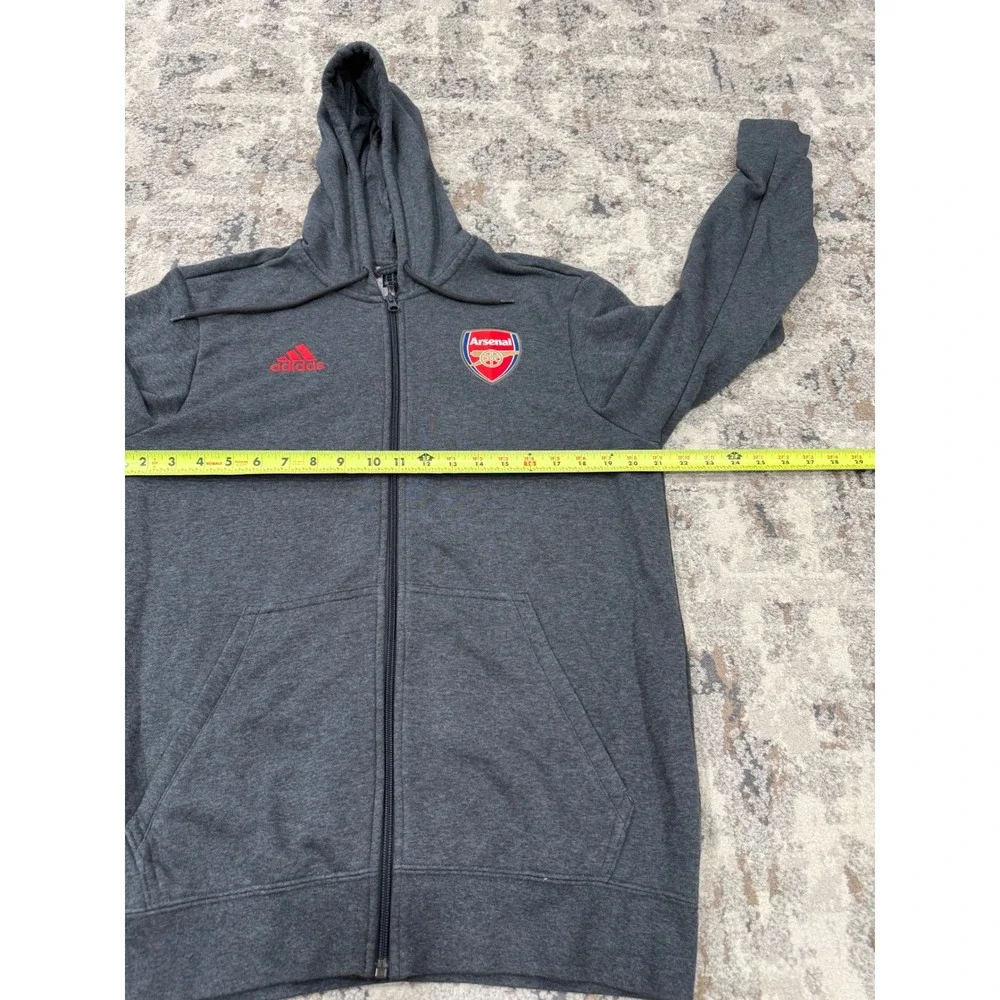 Adidas Arsenal FC Full Zip‎ Hoodie Mens Medium Charcoal Grey Soccer Fan